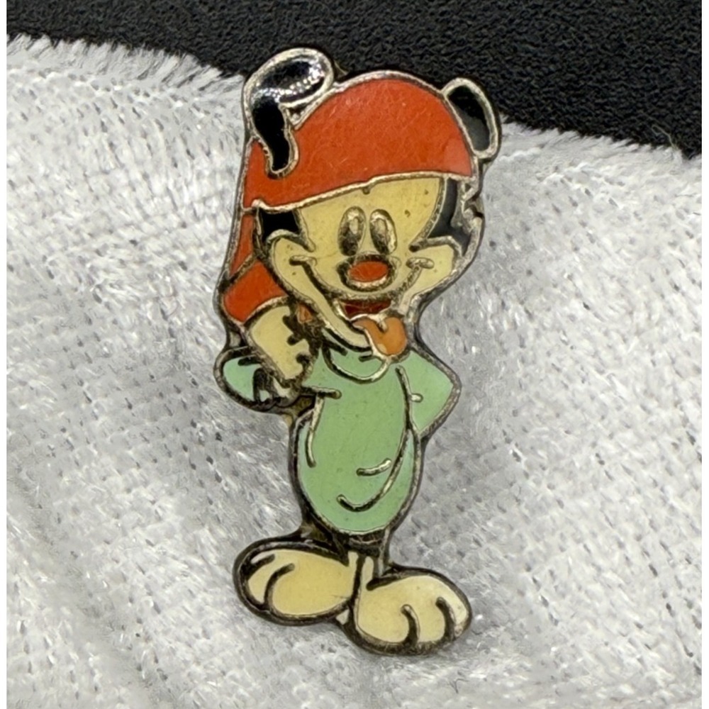 Vintage Animaniacs Brooch‎ Wakko Cartoon Enamel Warner Bros Silver Tone